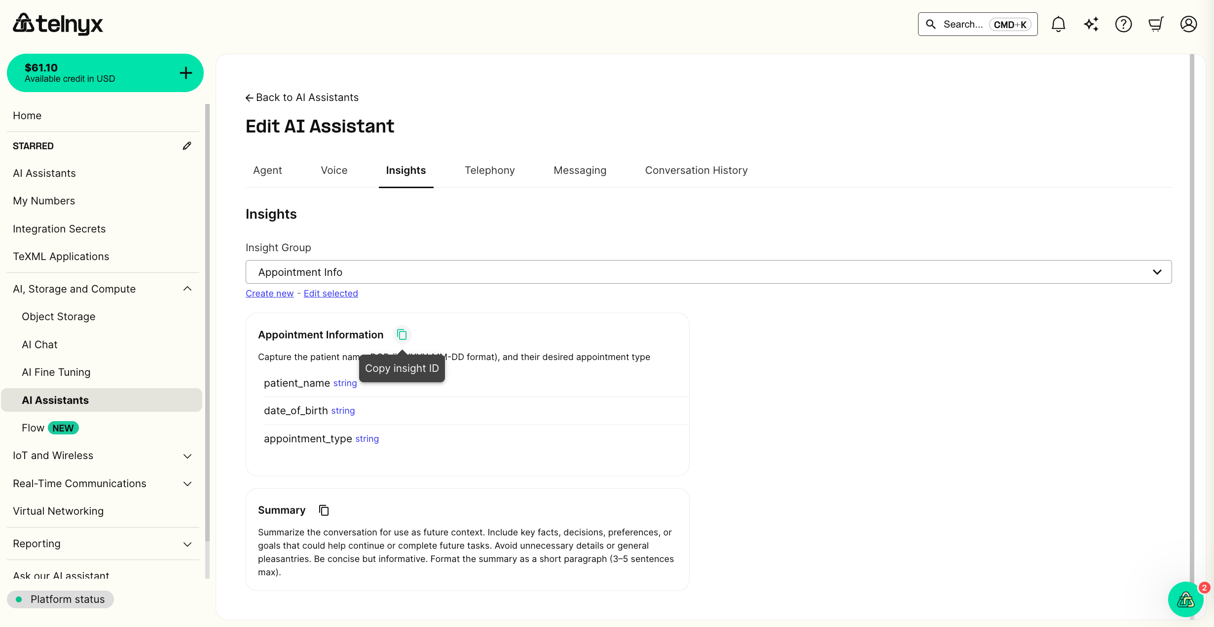 AI Assistant Insight Copy