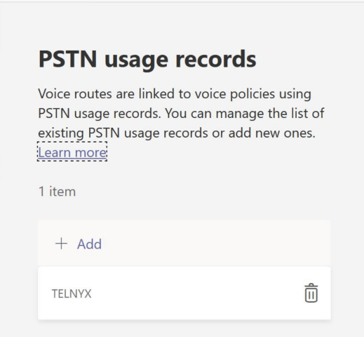 Creating New PSTN Usage Records