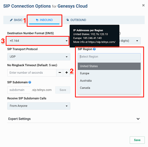 Genesys Cloud &amp; Telnyx SIP Connection Options