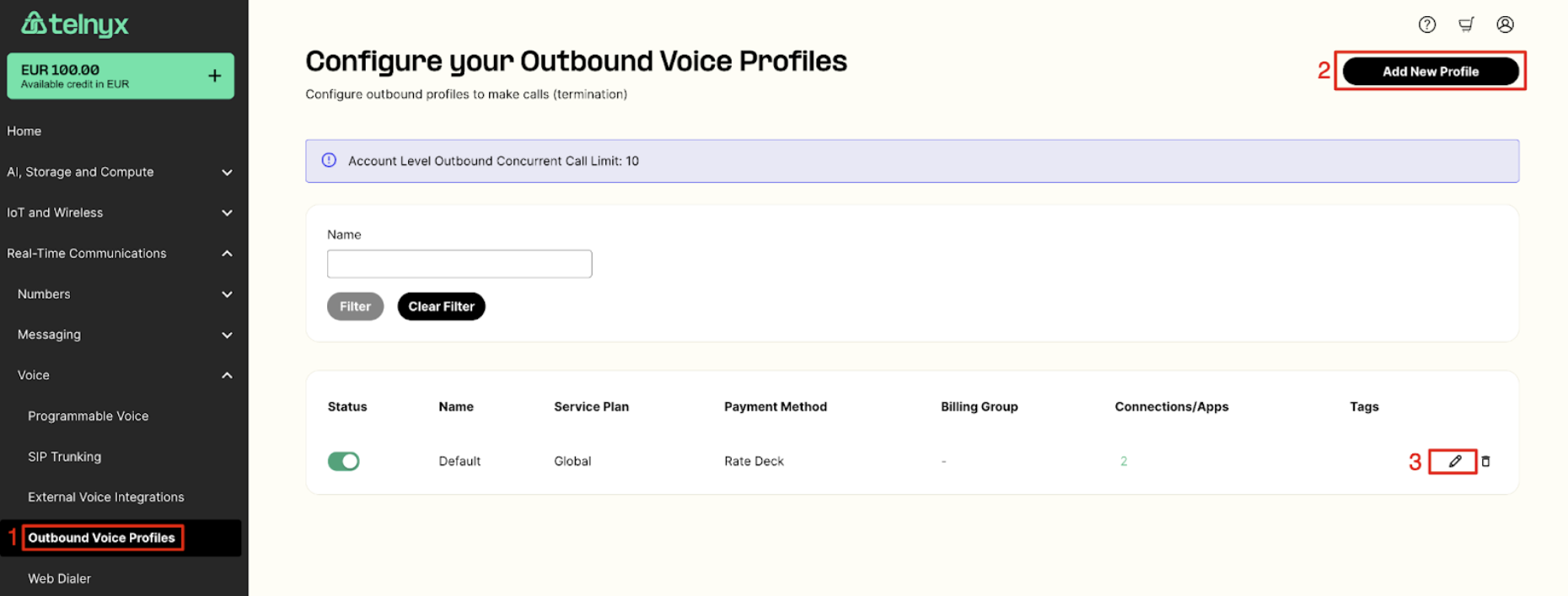 Configure Your Outbound Voice Profiles in the Mission Control Portal