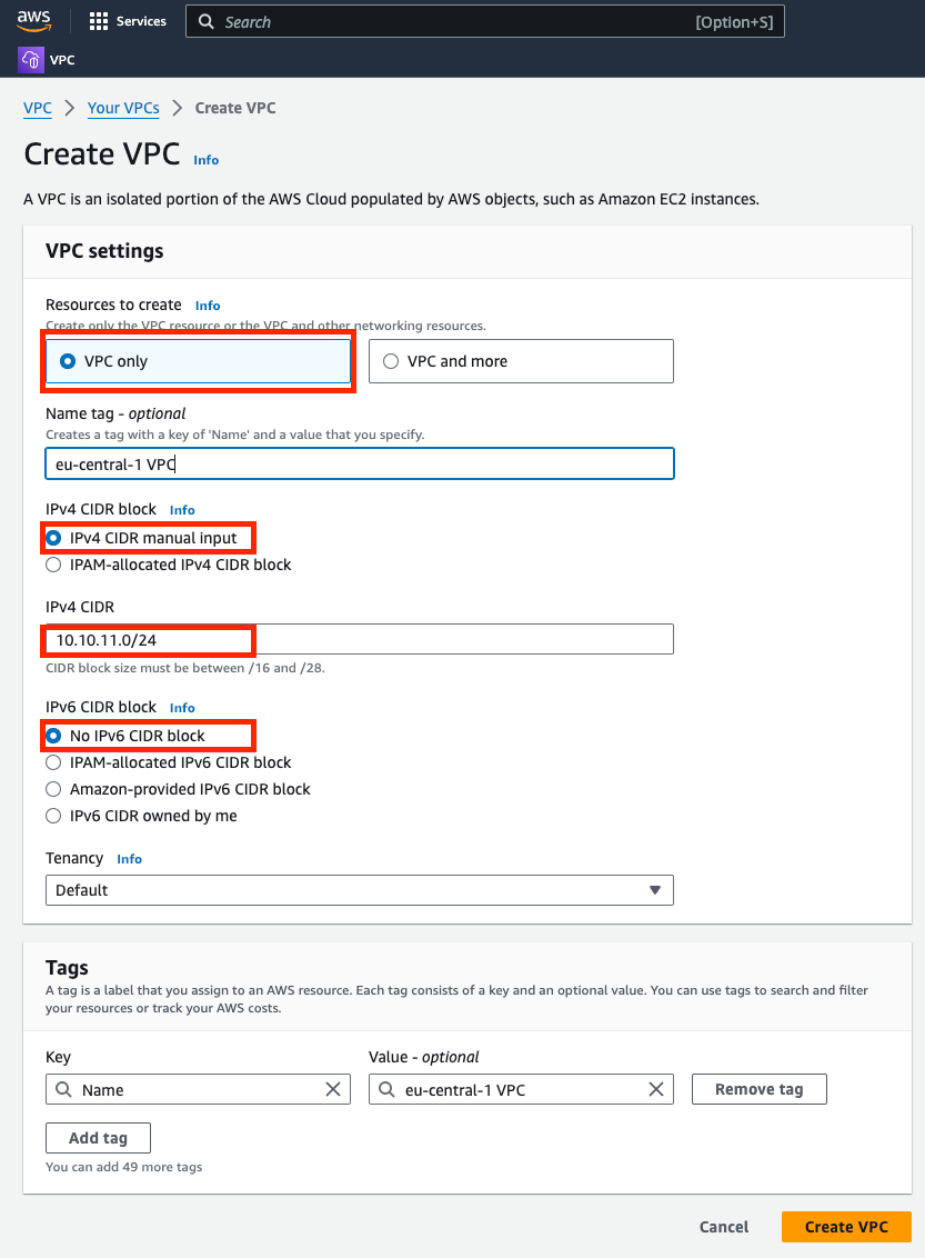 AWS Create VPC