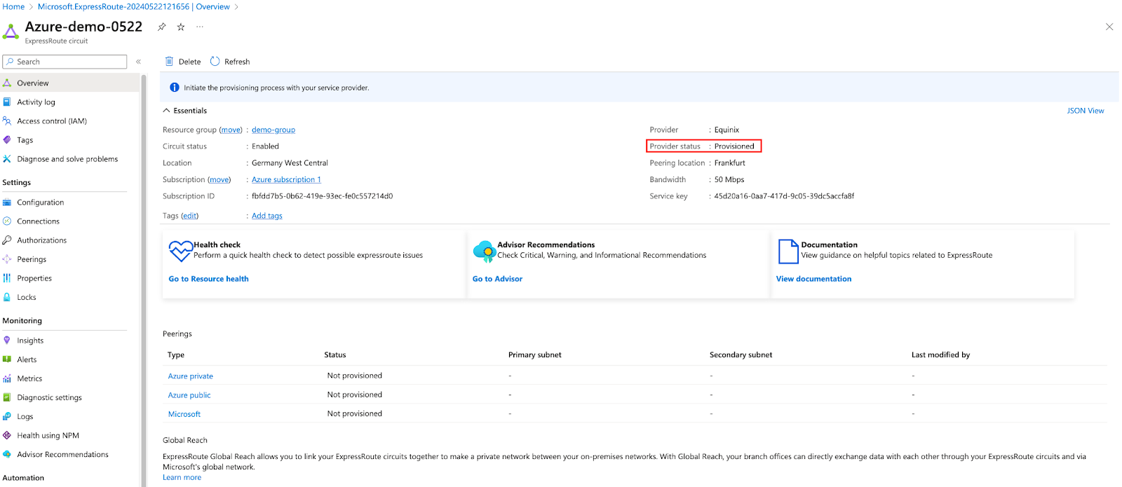 Azure Private Peering 1