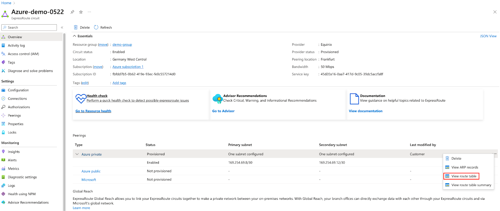 Azure Private Peering 4