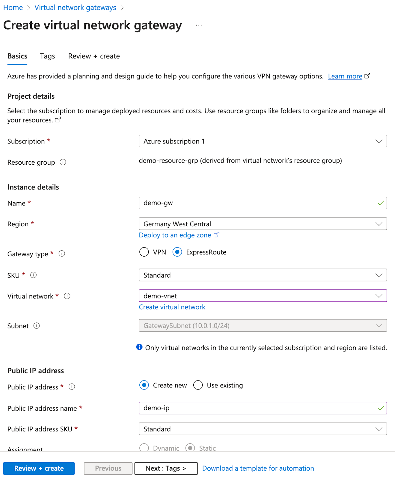 Azure Virtual Network Gateways 1